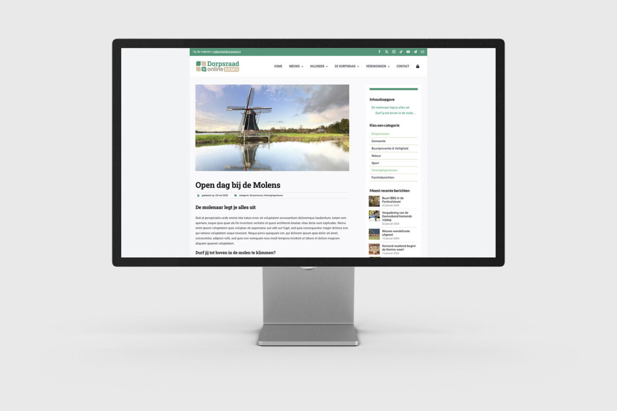 Dorpsraad Online DEMO – Mockup – Nieuwberichten 2