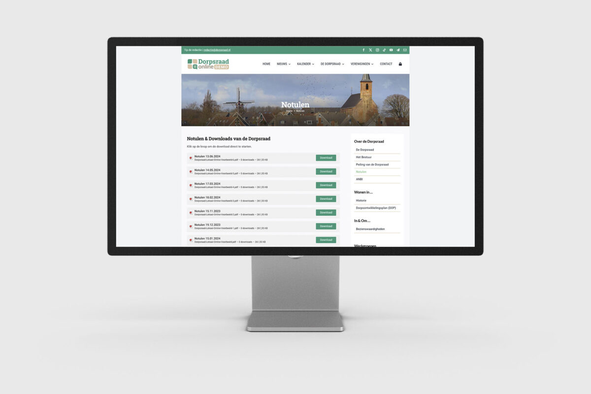 Dorpsraad Online DEMO – Mockup – Notulen